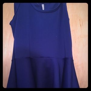 Peplum High Low Deep Blue Blouse